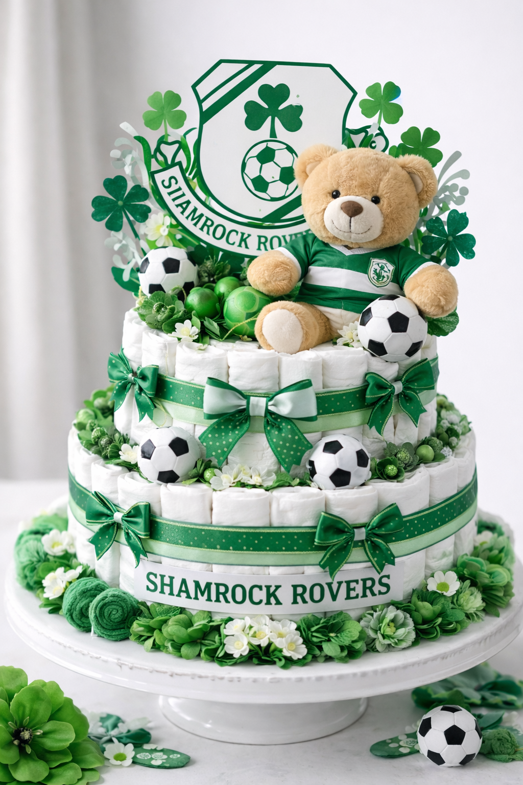 Shamrock Rovers–Themed Diaper Cake